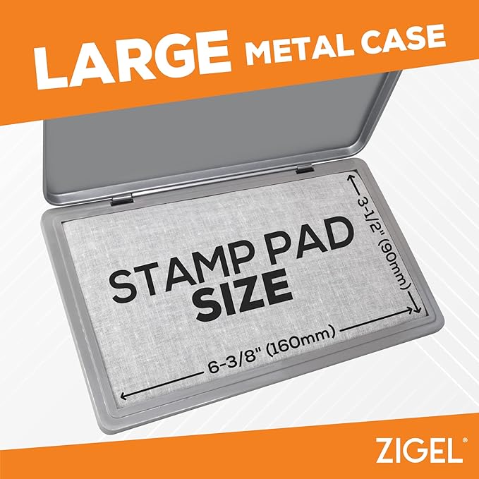 2 Pack Metal Case Stamp Pad Large Size, Olive Green Color - Image 5