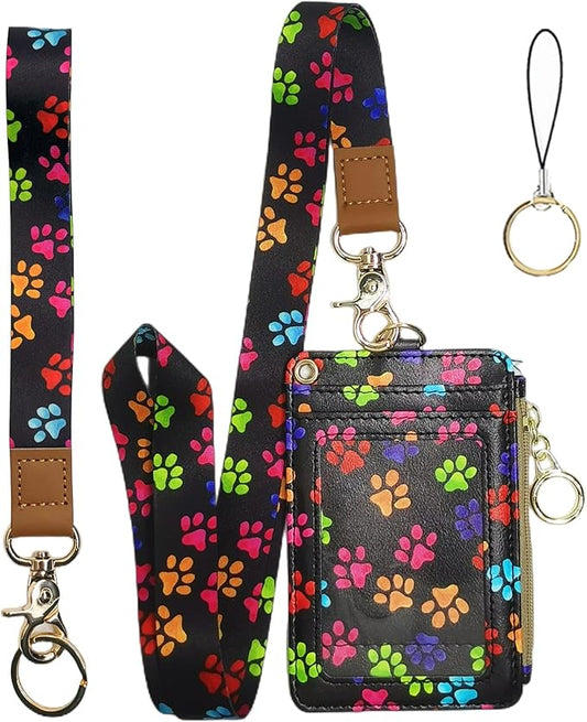 Bolimoss Cute Dog Paw Print ID Card Holder by BOLIMOSS