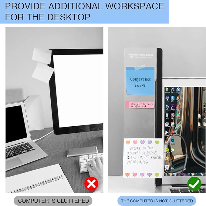 2pcs Office Desk Accessories Monitor Memo Board Computer Message Board Office - Image 5