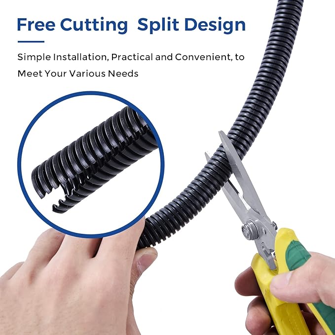 Wire Loom 1 inch 6.6ft, YCLYC Split Loom, Outdoor Cord Protector, Flexible Wire - Image 3