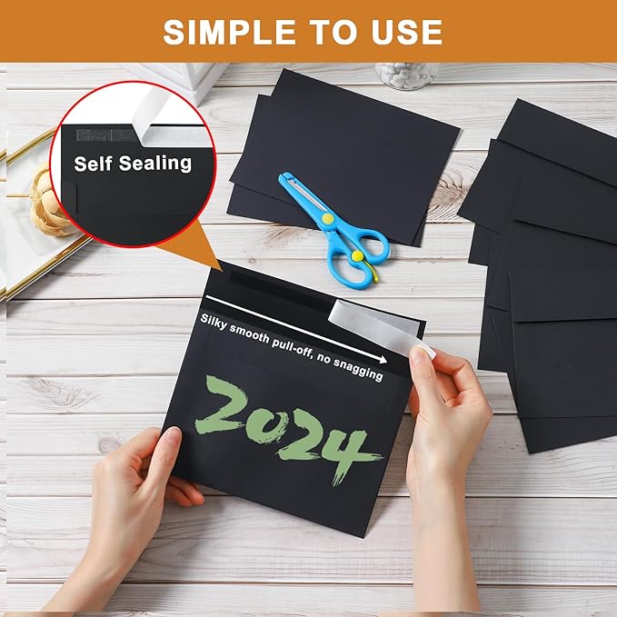 Silunkia 100 Packs Black Blank Flat Cards and Envelopes 5 x 7 Heavyweight - Image 5