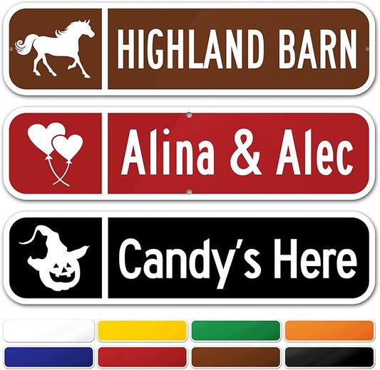 Custom Street Sign, Address Sign, 8 Colors, Reflective Option, Mounting Options by MySignCenter