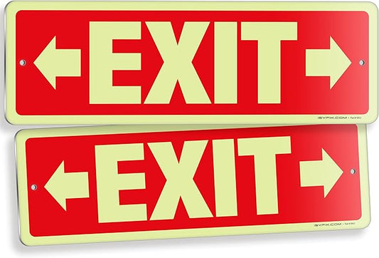 iSYFIX Exit Signs with Directional Right & Left Arrow, Glow in the Dark by iSYFIXPREMIUMSIGNS