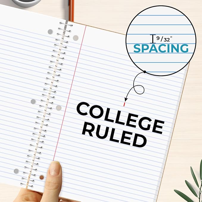 Rosmonde 3 Subject Notebook College Ruled, 12 Pack, 150 Sheets, No-Bleed Paper - Image 9