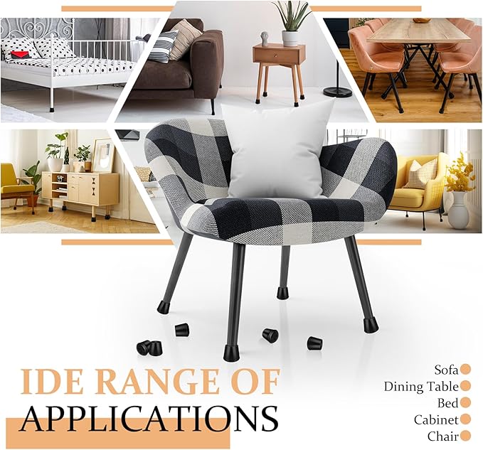 1-1/2” Round Rubber Chair Leg Tips Caps, Chair Leg Floor Protectors, Non-Slip - Image 5