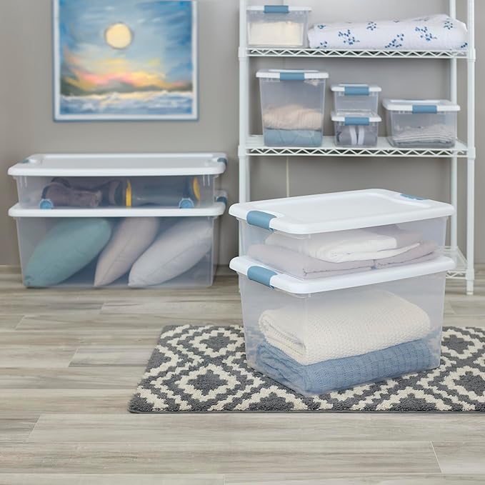 Sterilite 12 Pack Latching Box, Under Bed Storage Bins - Image 7