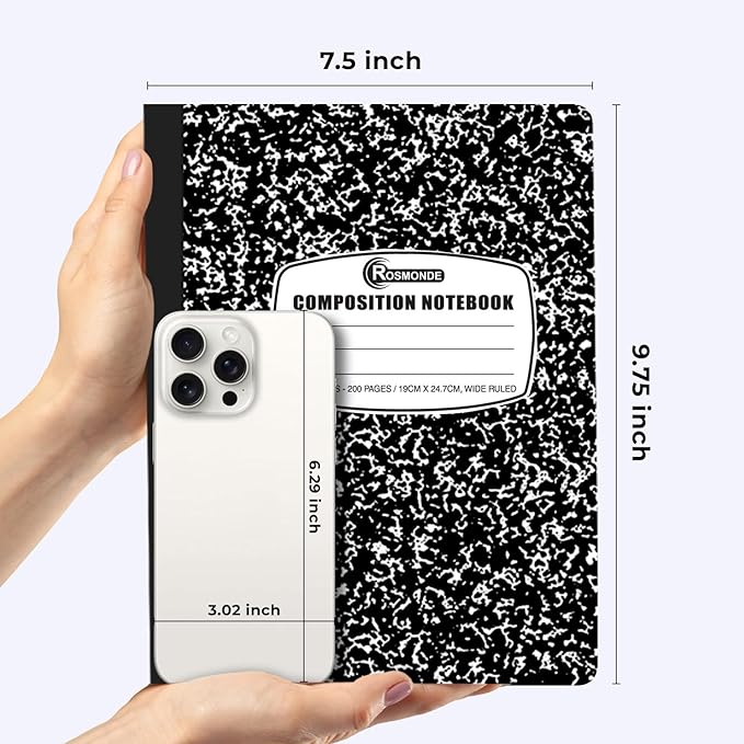 Rosmonde 50 Pack Composition Notebooks Bulk Wide Ruled, 200 Pages, 9-3/4 x 7-1/2 - Image 3