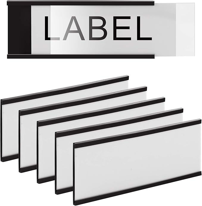 LLPT Magnetic Label Holder 4” x 1.6” 50 Packs C Channel 300g White Paper Cards - Image 5