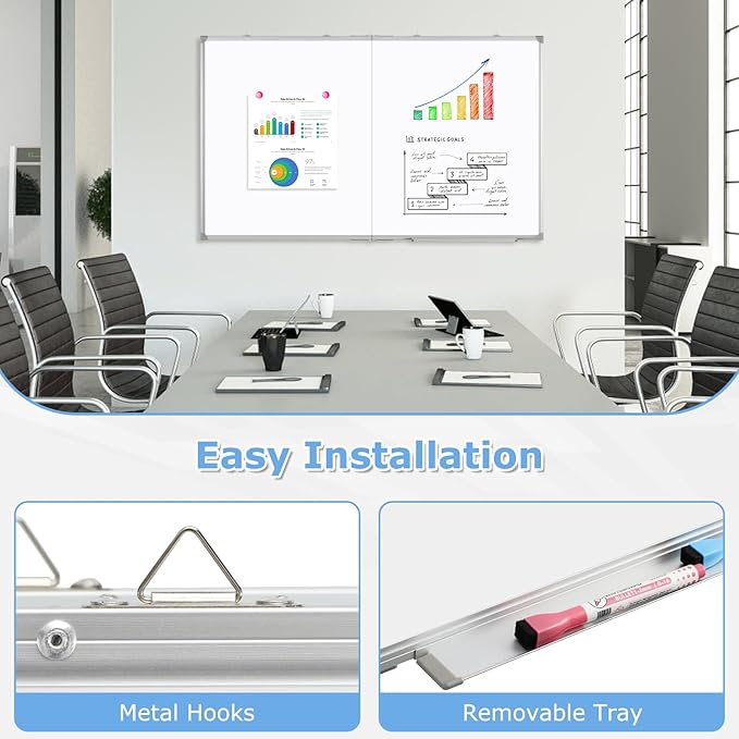 DOLLAR BOSS Large White Board 72 x 40 Inch Foldable Magnetic Whiteboard - Image 5