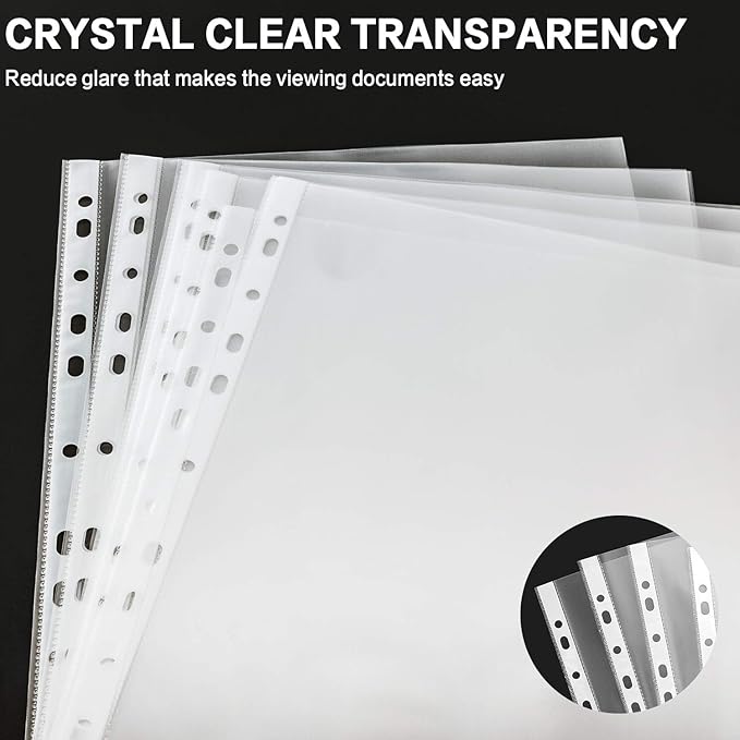 Sheet Protectors, PANDRI 300 Pack Clear Heavy Duty Plastic Page Protectors - Image 5