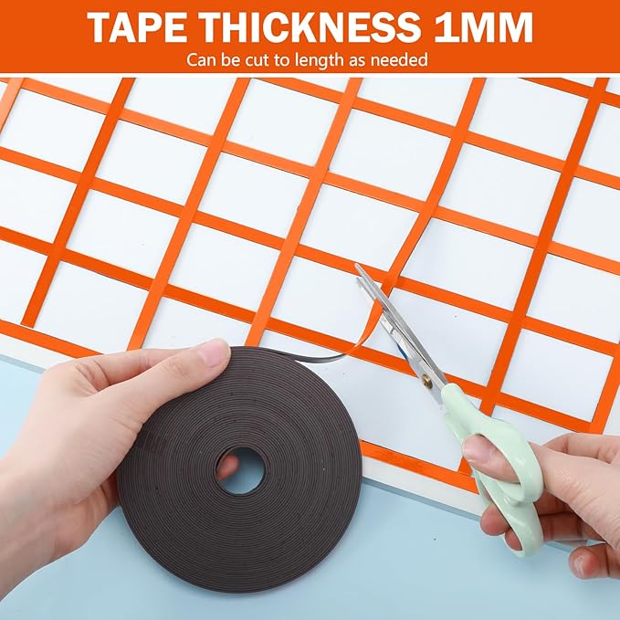 AmazingSpark Magnetic Tape Roll Thin Strips, 1/4 Inch x 33 Feet Magnetic Board - Image 5