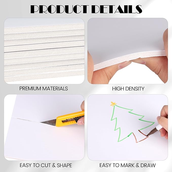 Elcoho 24 Pack White Foam Board, 24 x 36 Inch Acid-Free Foam Core Board - Image 3