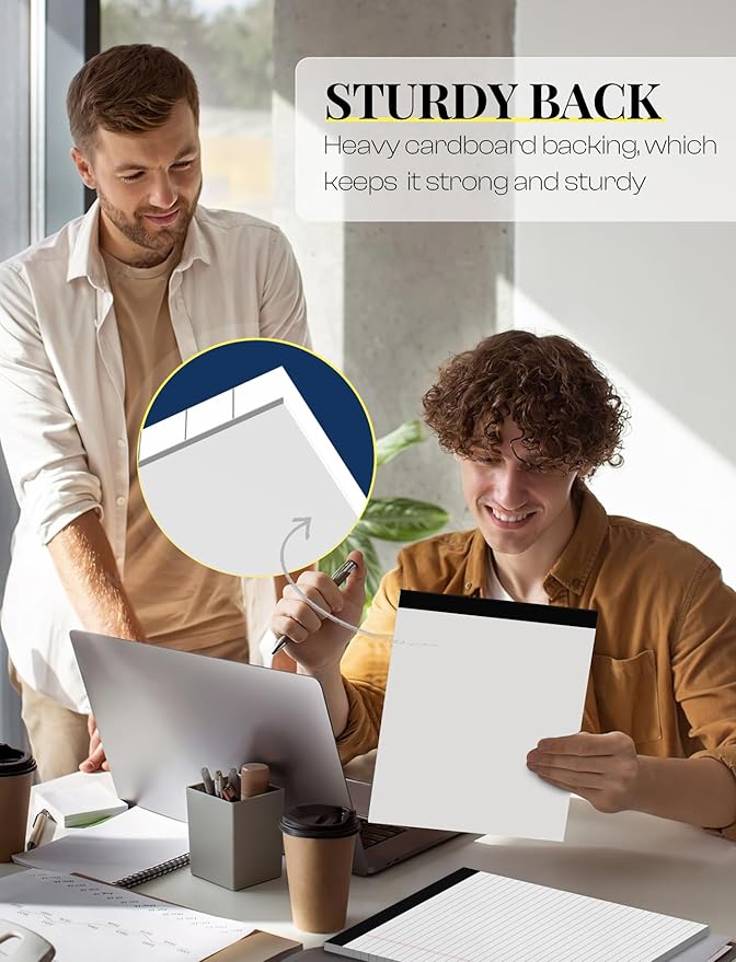 8 Pack White Legal Pads 8.5 x 11 Wide Ruled Note Pads 8.5 x 11" Legal Ruled - Image 4