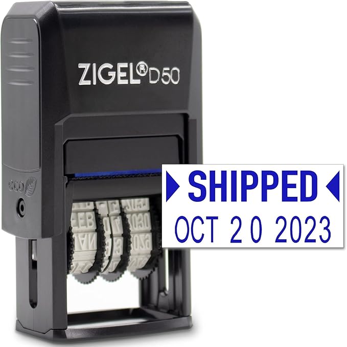ZIGEL D50 Date Stamp with Shipped by ZIGEL
