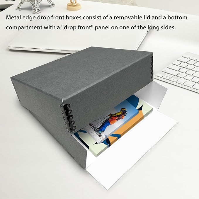 Lineco Museum Archival Storage Box, 11.75x18.25x3 in. Drop Front Design. - Image 5