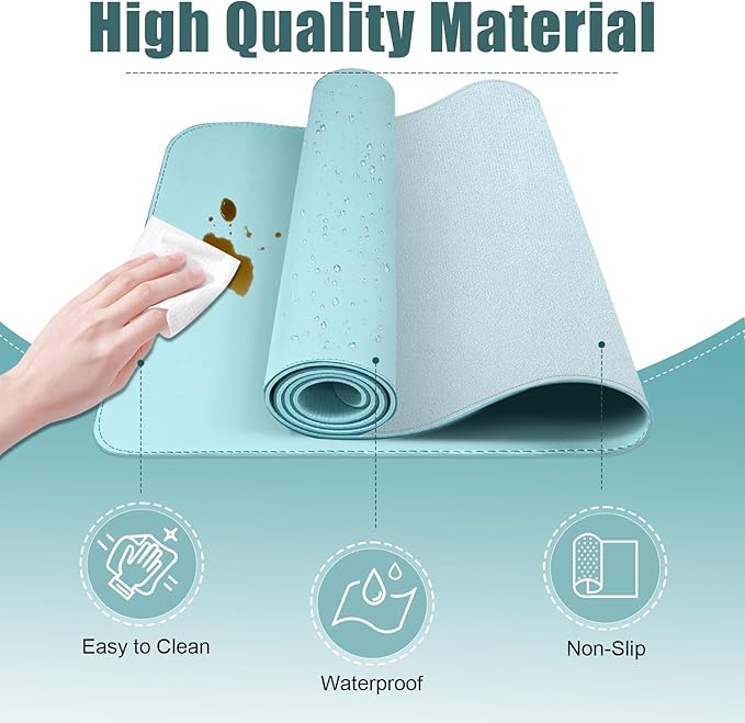 PU Leather Desk Pad Protector and Blotter, Large Mouse Pad and Laptop Desk Mat - Image 3