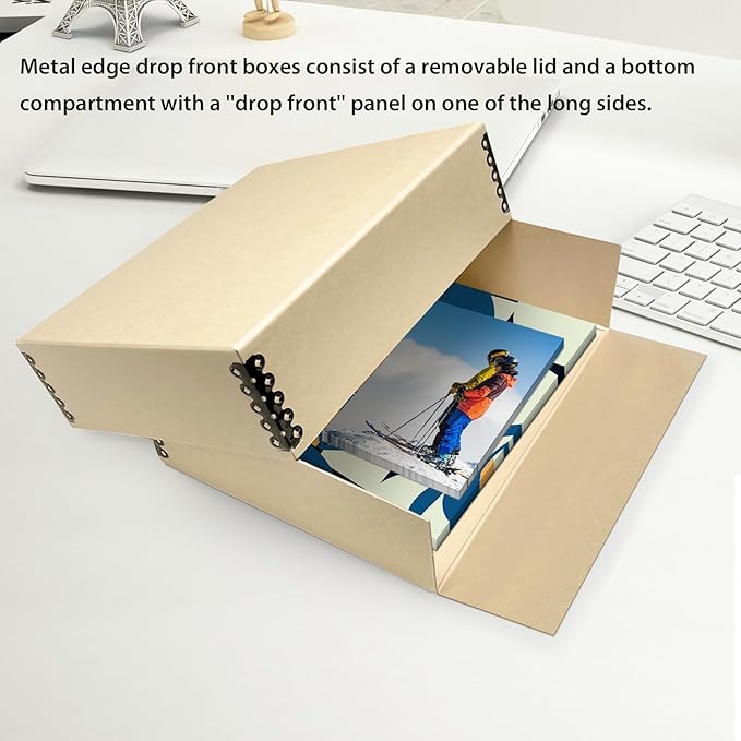 Lineco Museum Archival Storage Box, 11.75x15.25x3 in. Drop Front Design. - Image 6