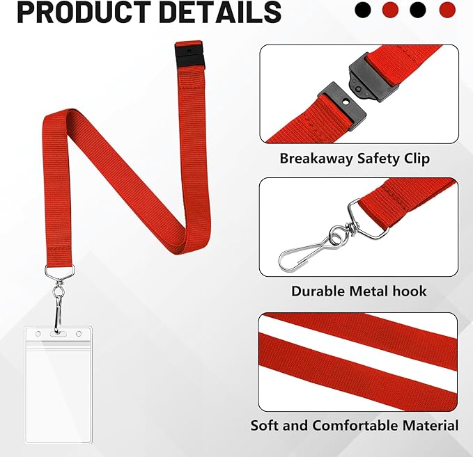 24-Pack Red Breakaway Lanyards - Image 4