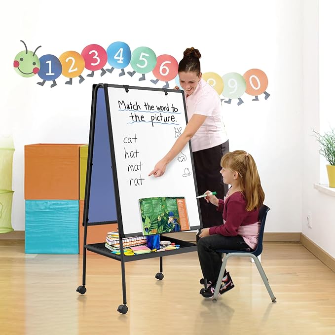 MAKELLO Rolling Whiteboard on Wheels 36x24 in, Double-Side Standing White Board - Image 7