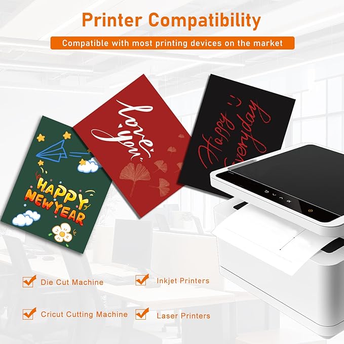 Guakicae 40 Sheets Black Cardstock 8.5 x 11 Printer Paper, 75lb Heavyweight - Image 4
