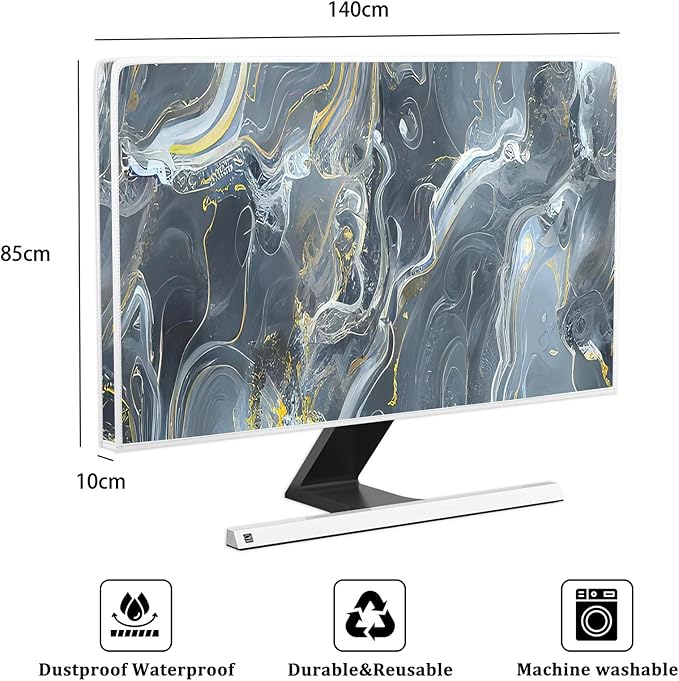 Baocicco Gray Gold Marble Waterproof 58, 60 Inch TV Dust Cover Anti-Static - Image 2