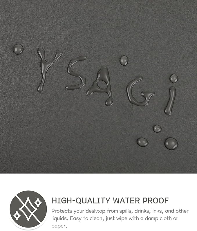 YSAGi Non-Slip Leather Desk Pad, Waterproof Laptop Computer Desk Keyboard Mat - Image 4