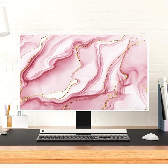 Baocicco Gold Pink Marble Waterproof TV Display Screen Cover 32 Inch TV - Image 4