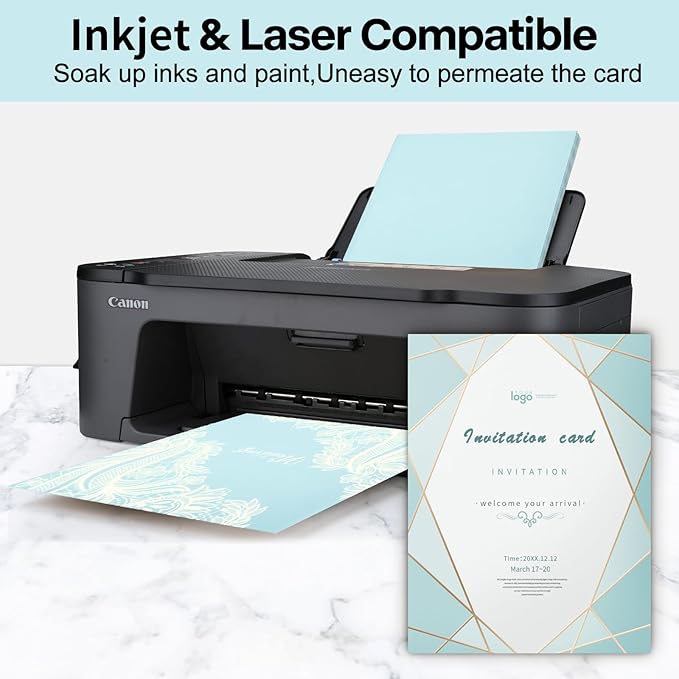 100 Sheets Light Blue Cardstock 8.5 x 11 Pastel Paper, Goefun Blue Card Stock - Image 3