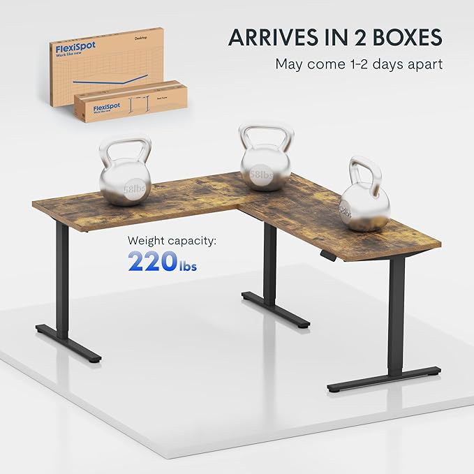 FLEXISPOT L Shaped Standing Desk, 63 x 47 Inch Electric Height Adjustable - Image 6