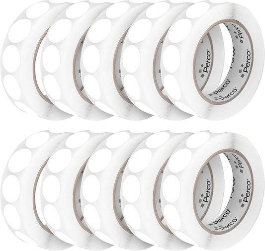 Perco White 1-Inch Perforated Circle Dot Sticker Labels — 10 Rolls, 000 Round by Perco
