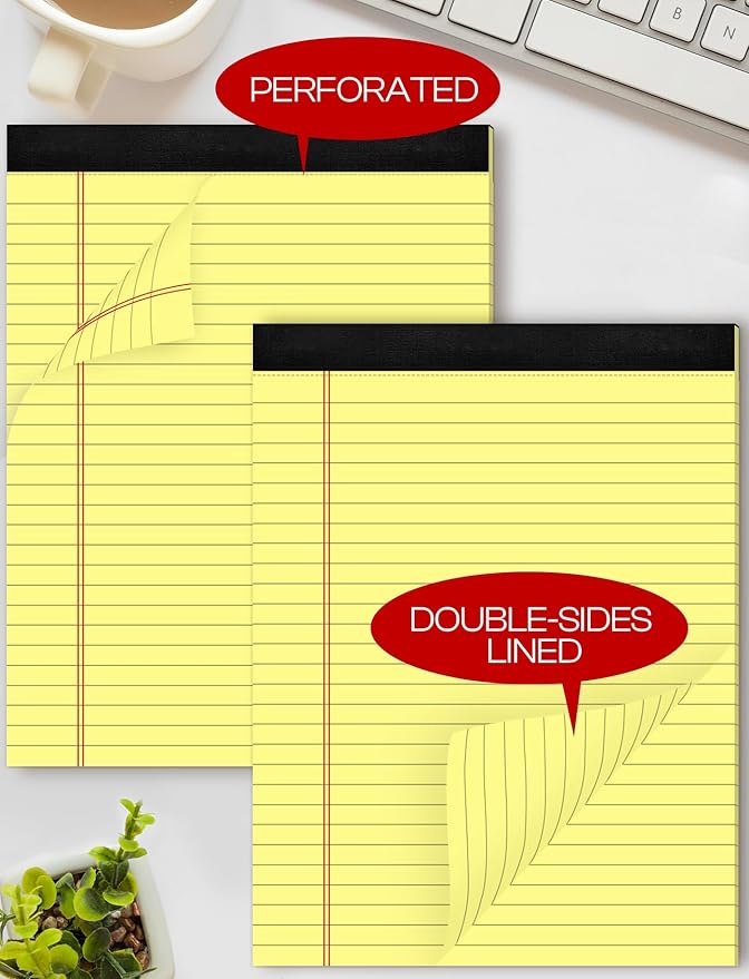 Note Pads 8.5 x 11 Wide Ruled Lined Writing Pads Yellow Legal Pads Letter Size - Image 5