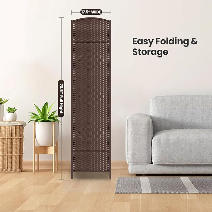 Cocosica 4 Panel Room Divider, 6Ft Folding Privacy Screen, Tall - Image 7