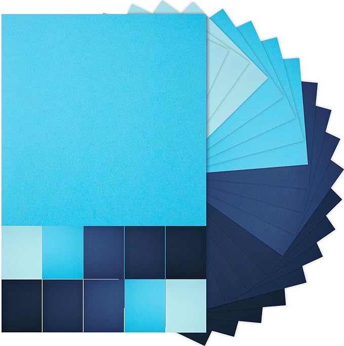 Sinmoe 100 Sheets 5 Shades Cardstock Paper 8.5 x 11 Inches 180gsm Solid Core by Sinmoe