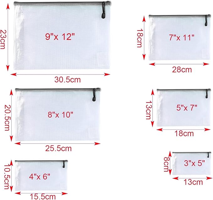 Oaimyy-18PCS-7 x 11" Mesh Zipper Pouch, Plastic Zip File Folders Puzzle Bags - Image 3