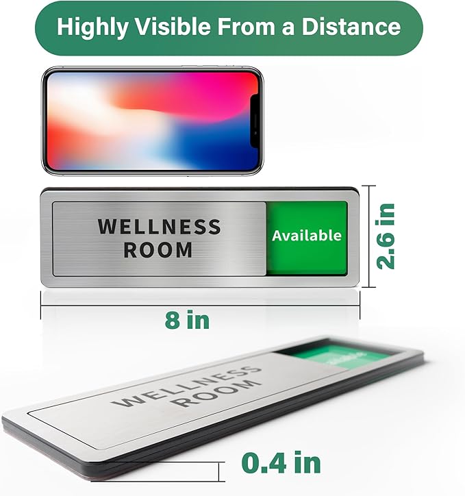 2 Pack Wellness Room Door Signs Do Not Disturb, In Use/Available Slider Sign - Image 3