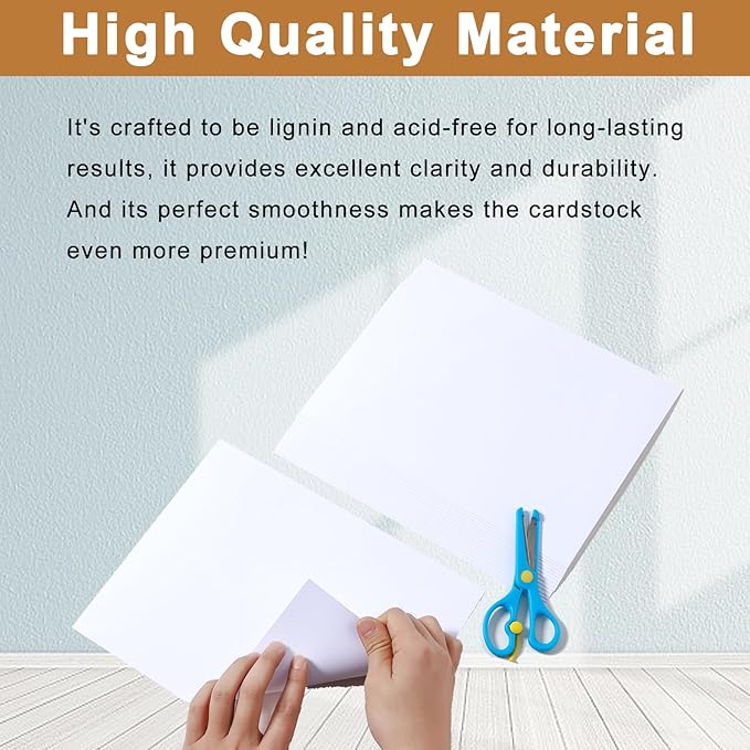 Silunkia 40 Sheets White Cardstock 8.5 x 11 Printer Paper, 75lb White Paper - Image 4