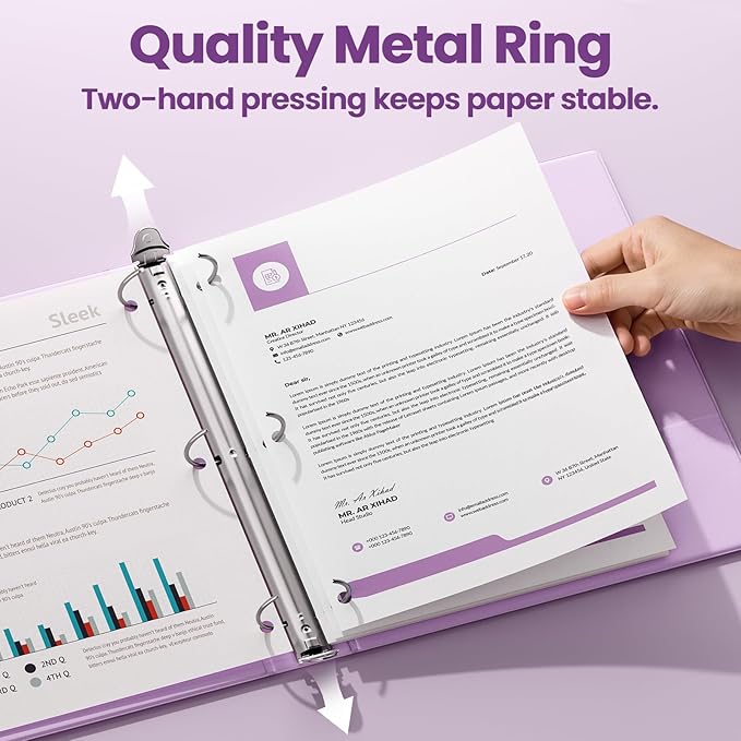 SUNEE 3 Ring Binder 1 Inch 1 Pack - Image 2