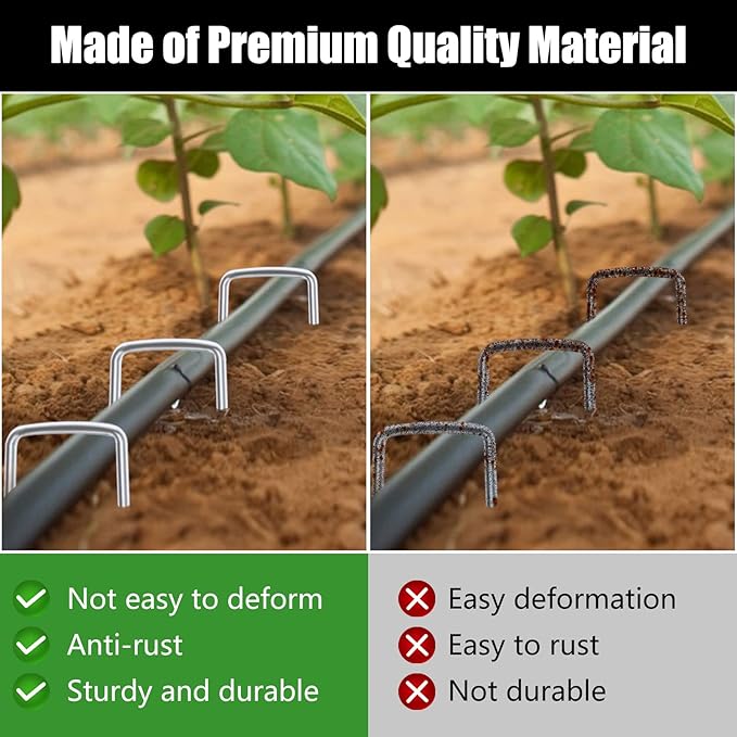 FEED GARDEN 4 Inch 100 Pack Hot-dip Galvanized Landscape Staples 11 Gauge - Image 7