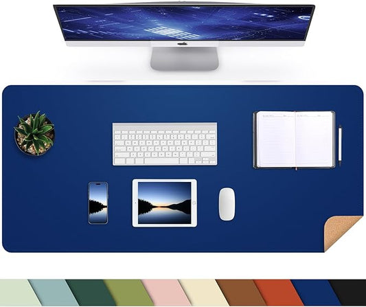 Desk Mat, 35.4" x 17" Leather Desk mat, Double-Sided Desk Pad, Desk matt by AFIING