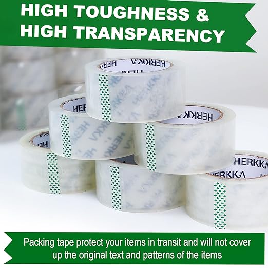 HERKKA Clear Packing Tape, 18 Rolls Heavy Duty Packaging Tape - Image 2