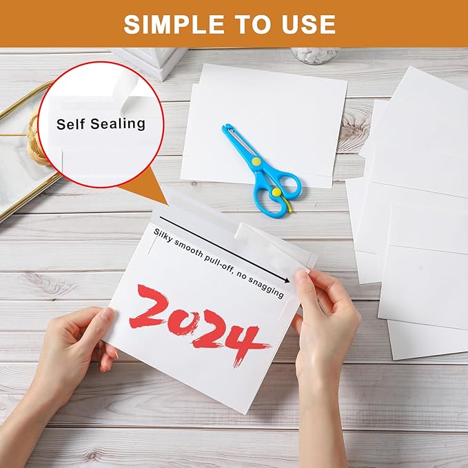 Silunkia 100 Packs White Note Cards and Envelopes 4.25 x 5.5 Heavyweight Flat - Image 5
