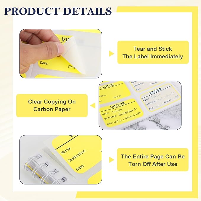 3 Pack of 900 Visitor Badges Stickers Visitor Log Book - Image 3