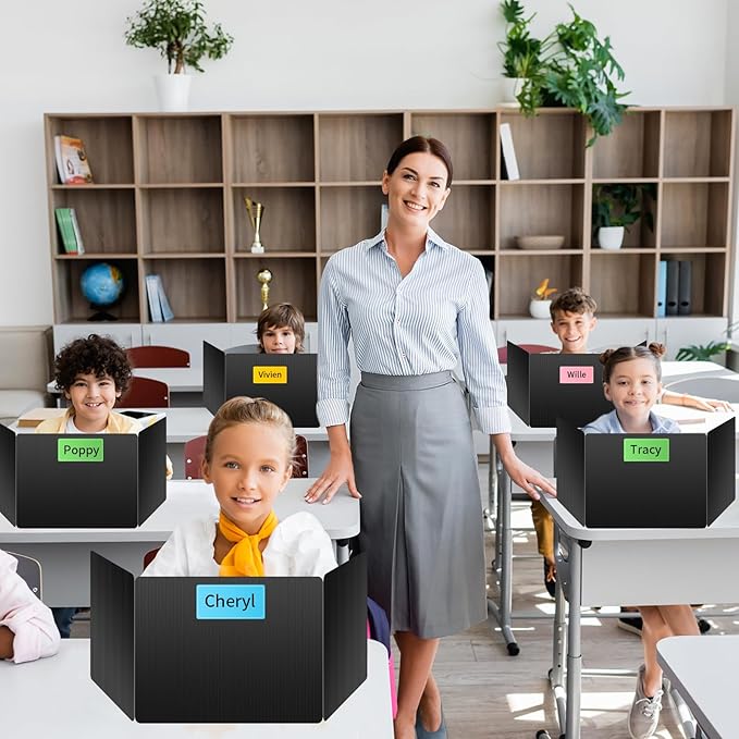 24 Pack Black Desk Dividers for Students, Privacy Shields Folder for Students - Image 6
