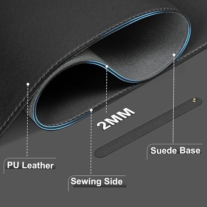 Leather Desk Pad Protector, Desk Mat, Large Mouse Pad, Non-Slip Desk Blotter - Image 2