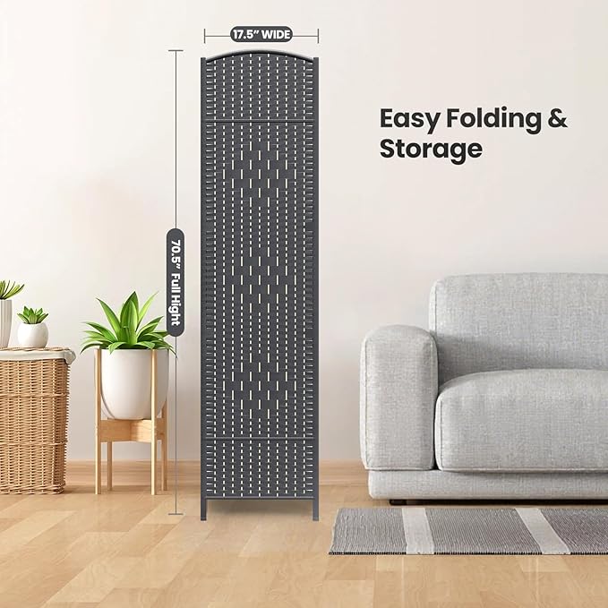 Cocosica 4 Panel Room Divider, 6Ft Folding Privacy Screen, Tall - Image 7