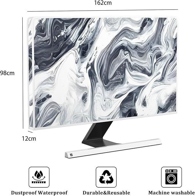 Baocicco Abstract Gray Marble Waterproof 70 Inch Television Cover Anti-Static - Image 2