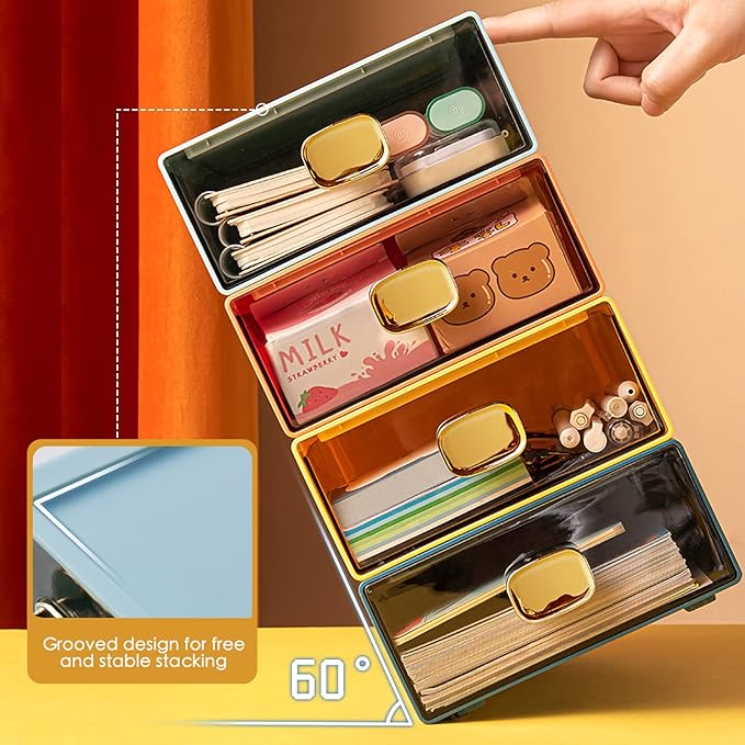 DETEIN 2PACK Stackable Storage Drawers - Image 4