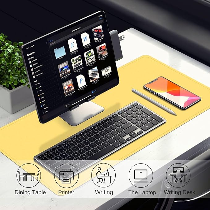 Desk Pad Protector, Leather & Suede Desk Mat, Non-Slip Desk Pad Mat, Large - Image 5
