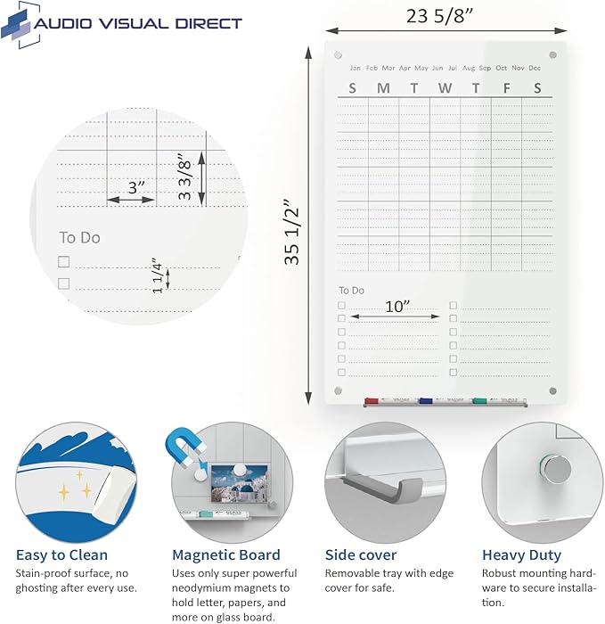 Audio-Visual Direct Magnetic Weekly Planner Dry-Erase Board - Image 3