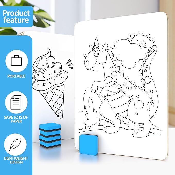 Dry Erase LapBoards, PANDRI 26 Pack Double Sided 12.5 x 9 Inch Whiteboards - Image 5
